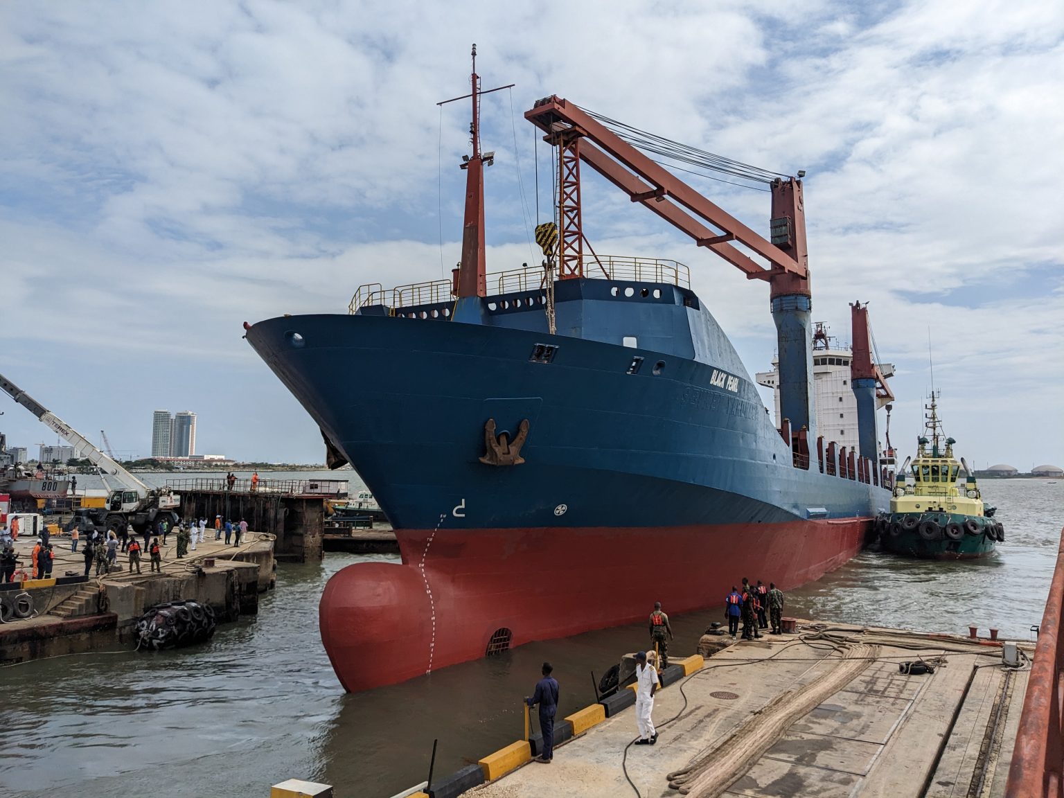 Undocking of MV Black Pearl and BNS Pendjari